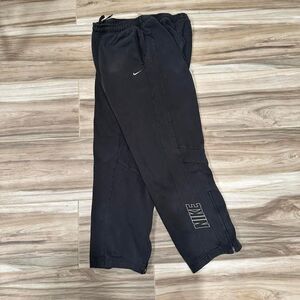 Y2K Faded Baggy Nike Embroidered Spellout logo black sweatpants